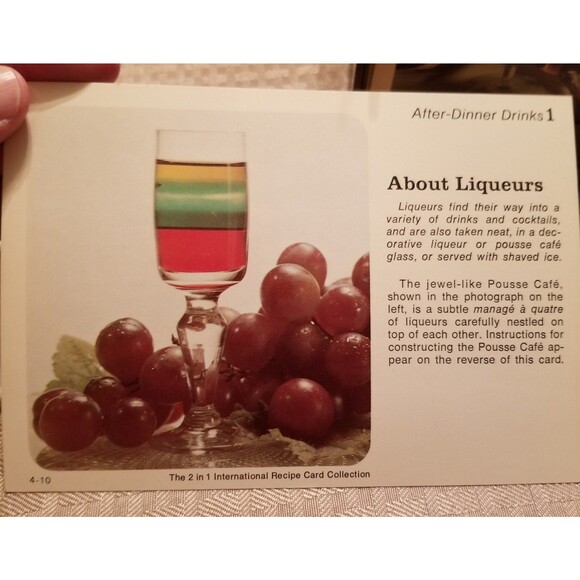1977 The 2 in 1 International Recipe Card Collection Mixed Drinks Appetizers vtg - Picture 5 of 9